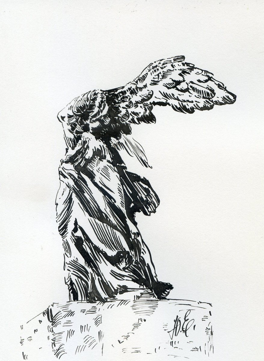 Sketch of Nike of Samothrace by Yulia Evsyukova