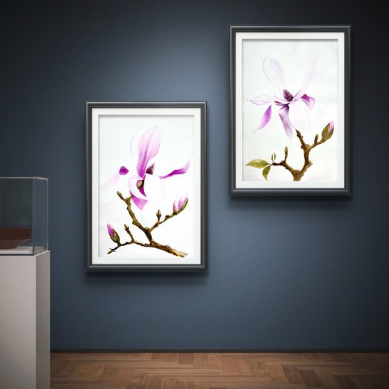Diptych Wild Pink magnolia