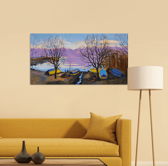 Winter afternoon by the lake
