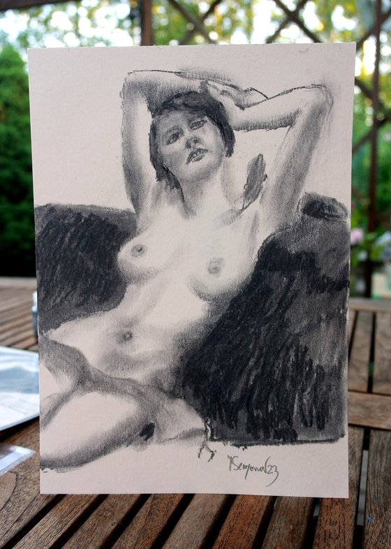 Female Figure 20 Charcoal Sketch