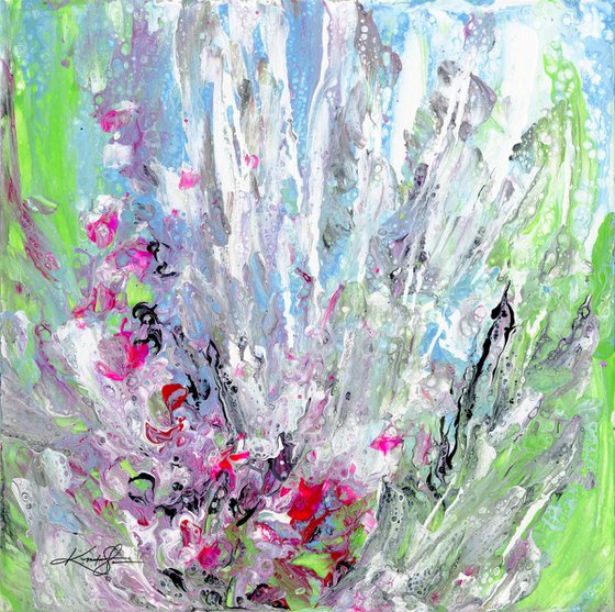 Floral Jubilee 37 - Framed Abstract Floral Art by Kathy Morton Stanion