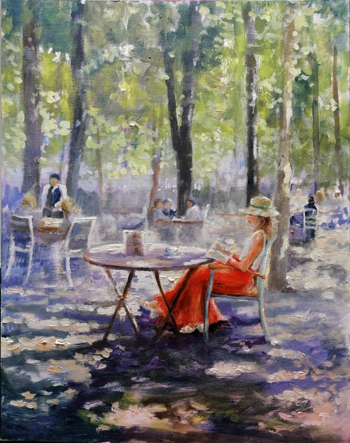 Reading in the shade by Susana Zarate