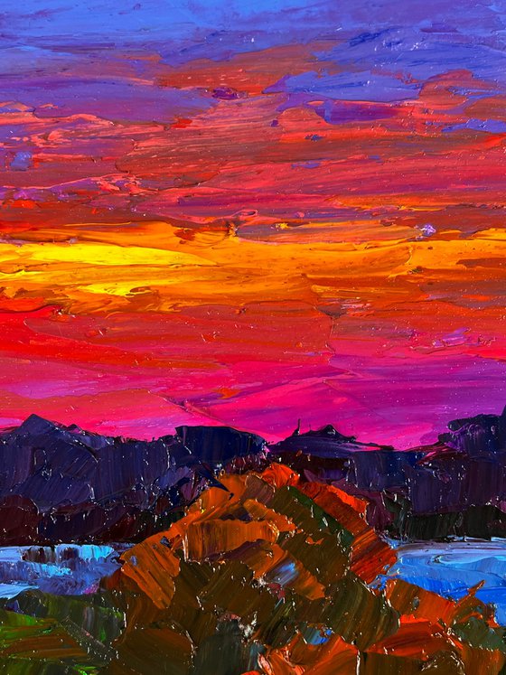 Crimson Sunset in Nature