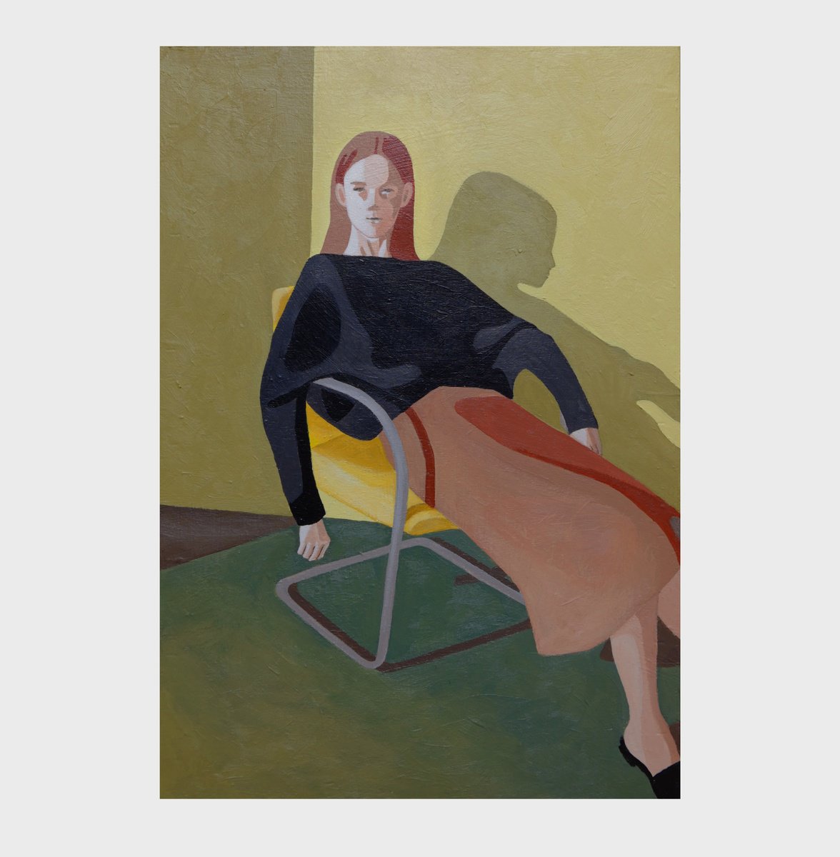 Expressive Portrait Acrylic Painting By Young Park, 10 X 14", Silent Conversation, Original Artwork