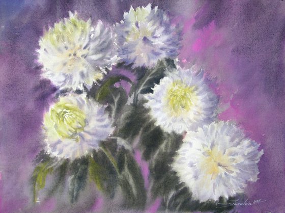 White chrysanthemums