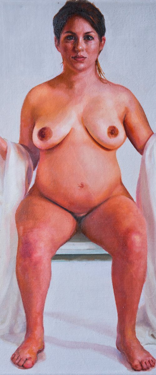 Untitled Pregnant Nude by Alex Dewars