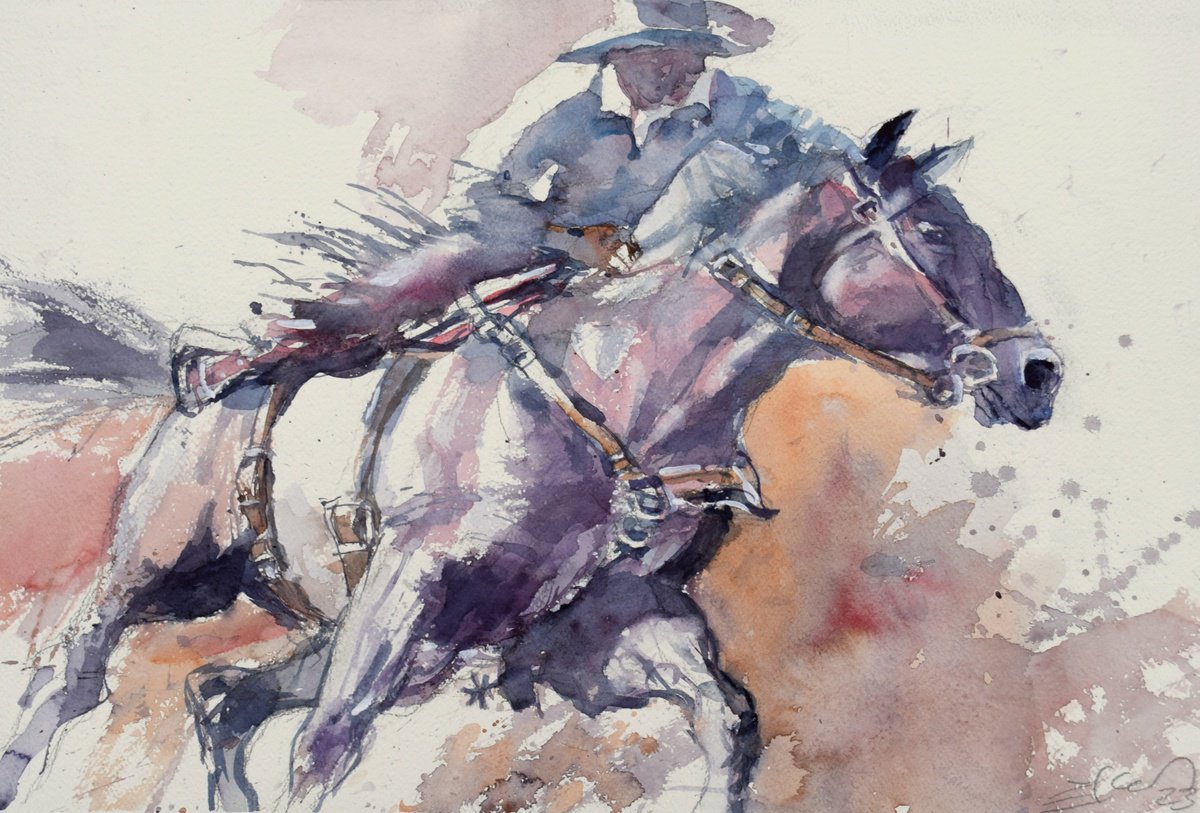 Cowboys dream 2 by Goran Zigolic Watercolors