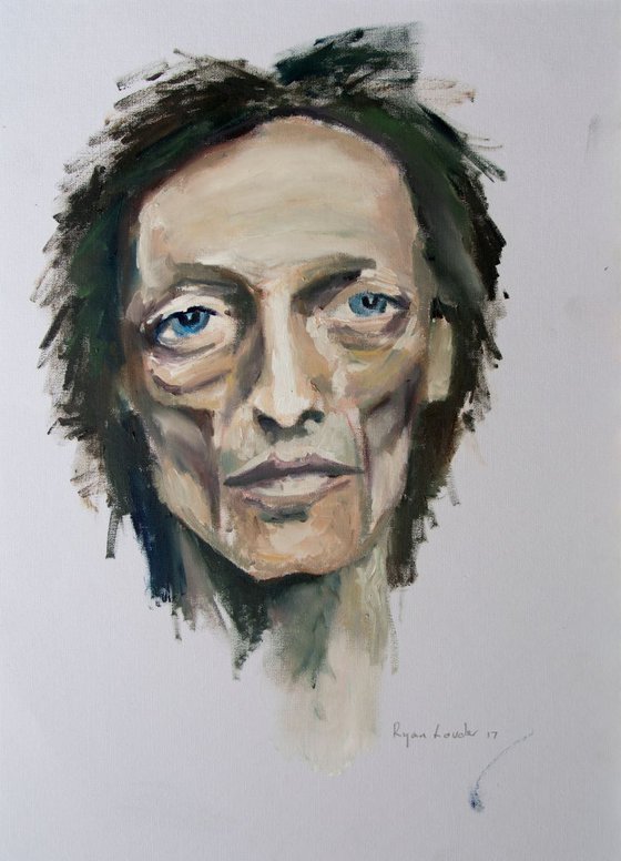 Portrait 12x9 Oil On Canvas Mans Face - Portrait of a Man - Portrait