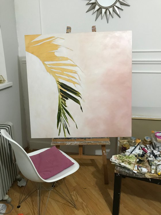 Light author's oil painting Summer 100*100 cm