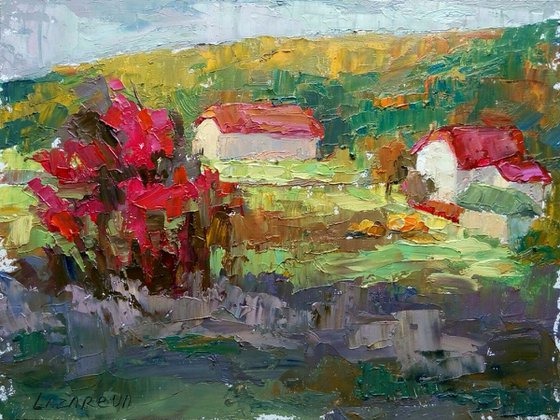 Pink roofs (plein air)