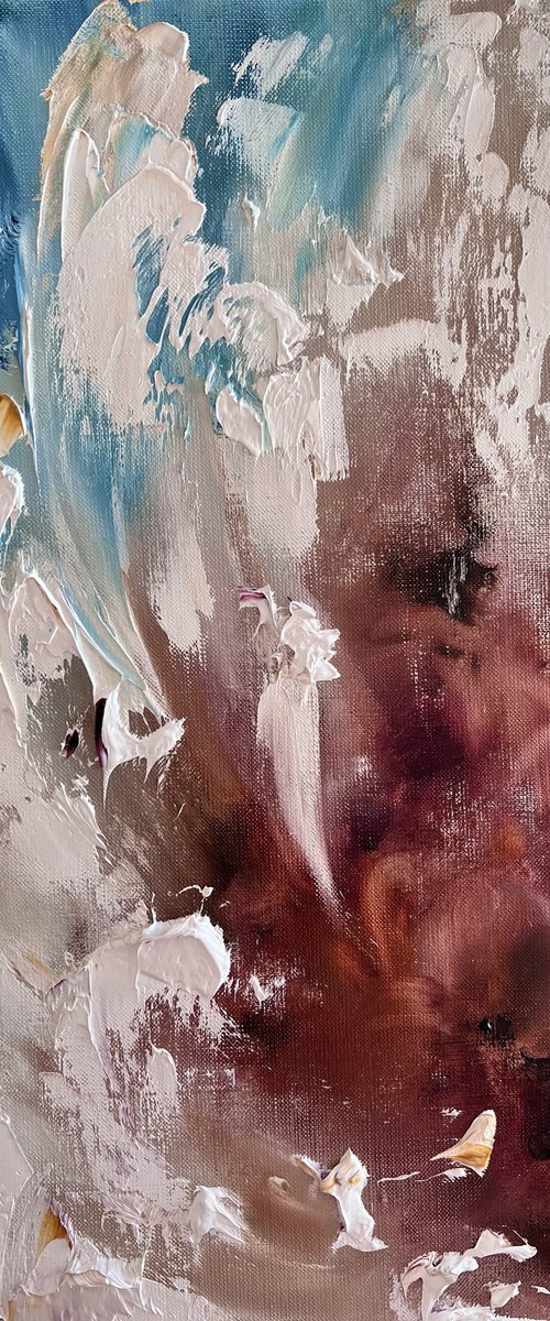 FLOWER FLAME - Peony. Abstraction. Close-up. Macro flower. Splash. Cream. Perfect. by Marina Skromova