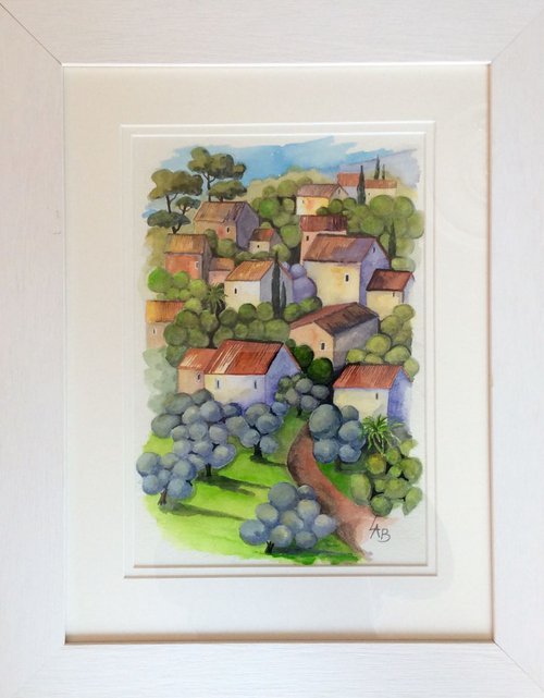 Provençal Hillside Village by Linda Bartlett
