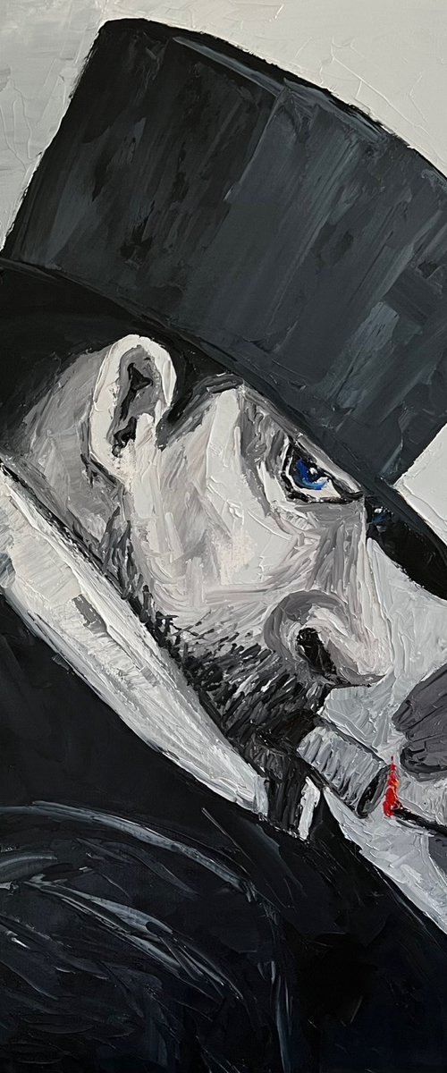 Man in black smoking a cigar by Ta Byrne