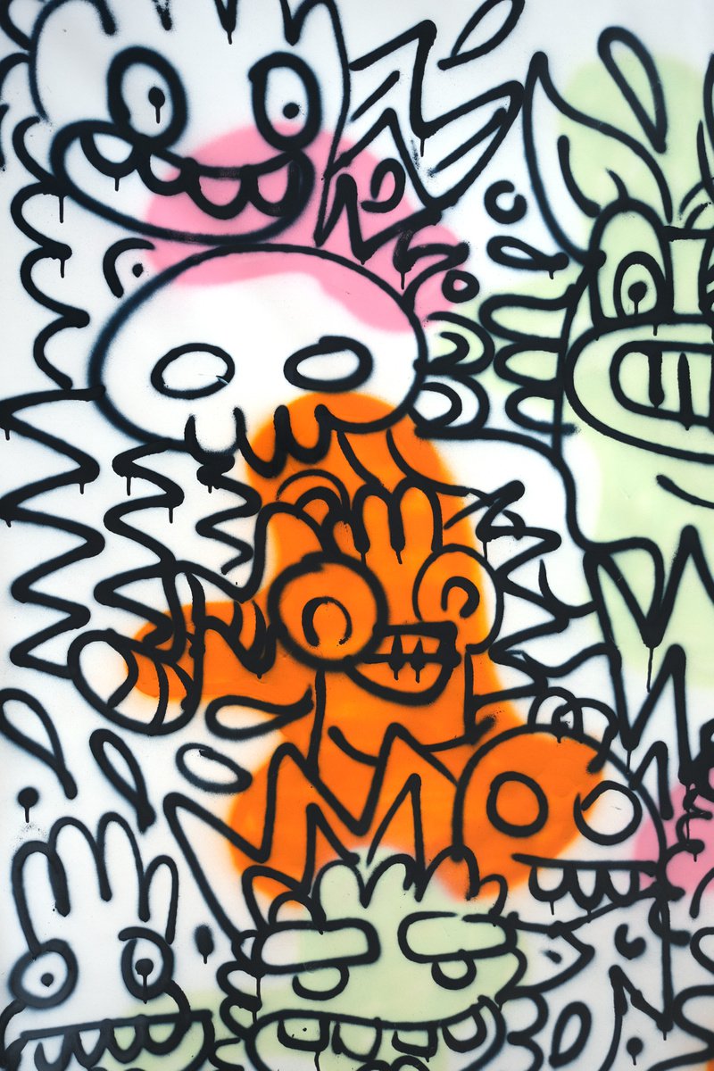 Urban And Pop Abstract Painting By Fatin Rahmouni, 79 X 63, Quintessence, Original Artwork