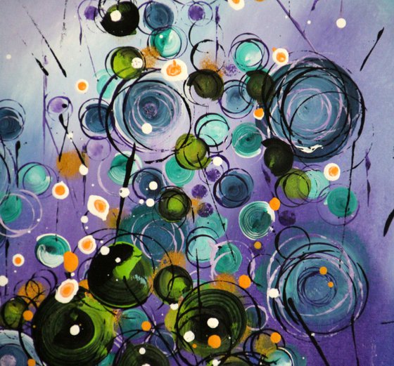 "Wonderstorms" #6 - Large  original abstract floral landscape