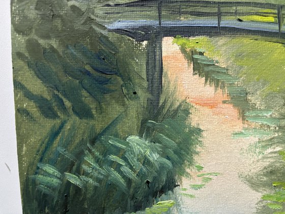 Small bridge at sunset