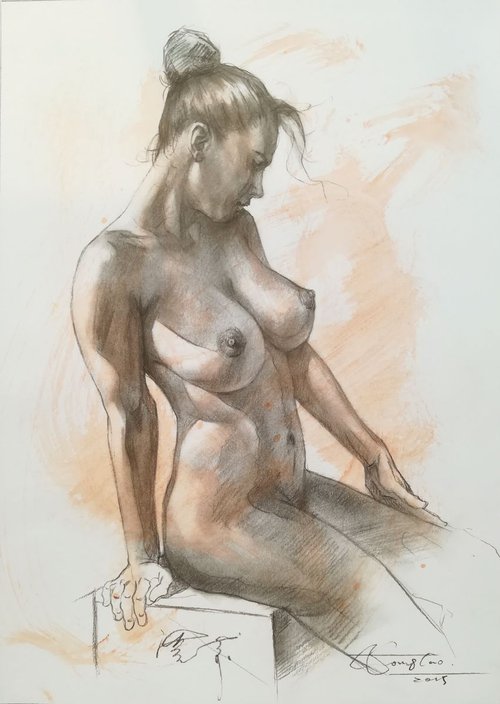 Drawing female nude#1976 by Hongtao Huang