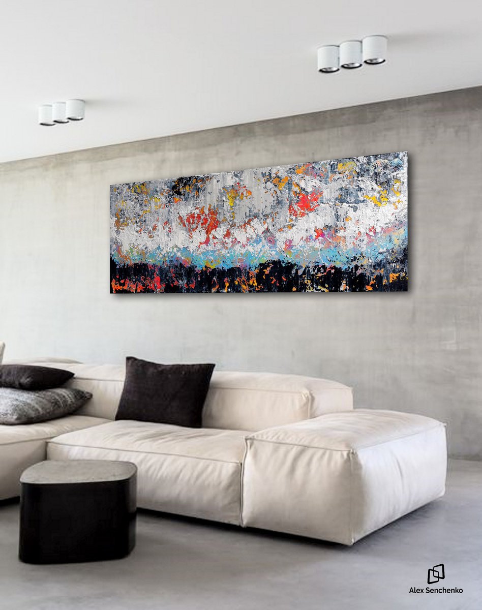 200x70cm. / Abstract Painting / Abstract 2260 by Alex Senchenko