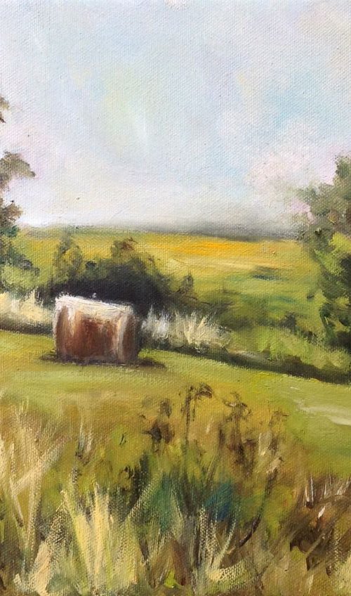 Hay Bales at Newton by Louise Brown