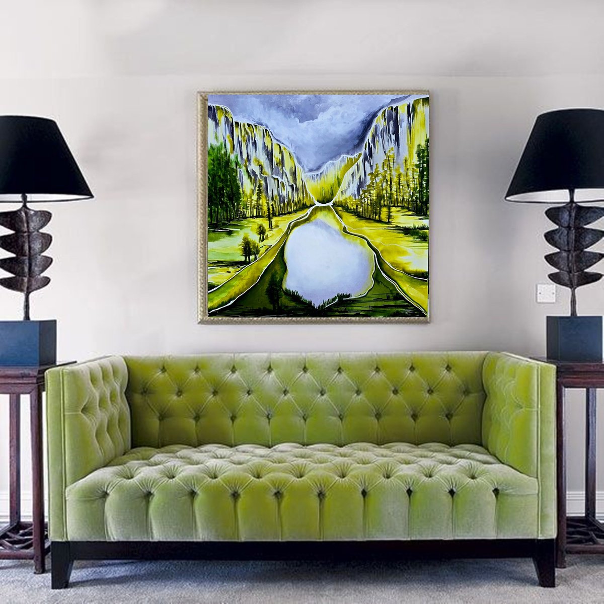 Impressionistic Landscape Acrylic Painting By Danijela Dan, 31 X 31, Happy Place, Original Artwork