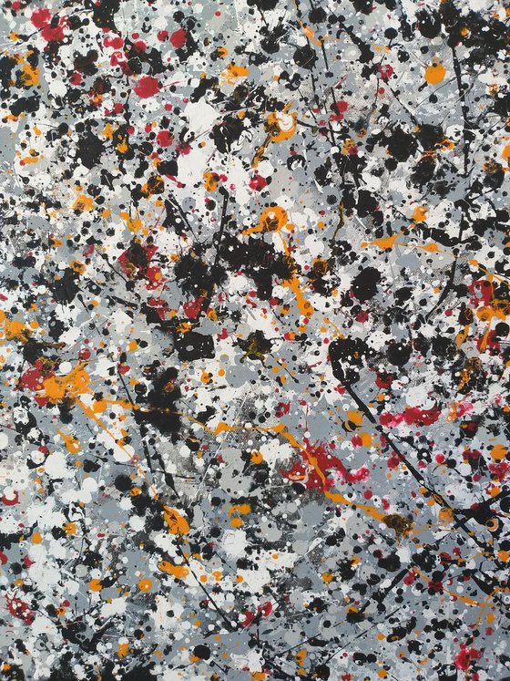 Abstract J. Pollock style acrylic by M.Y.