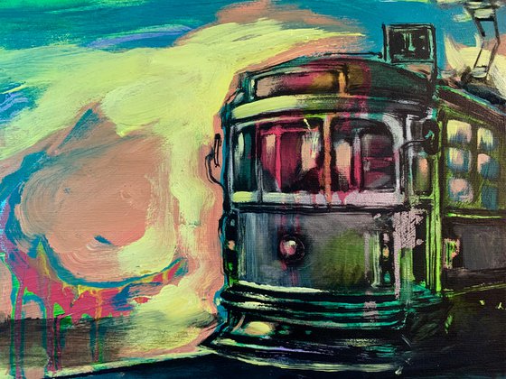 Bright cityscape - "Bright tram" - Urban Art - City - Cityscape - Tram - Portugal