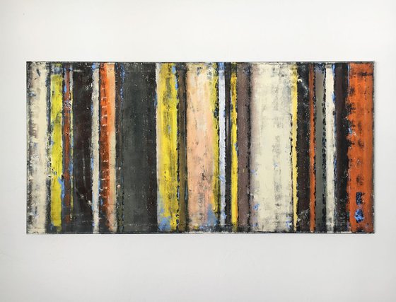 Stripe 11 48x24" Abstract Painting on Canvas
