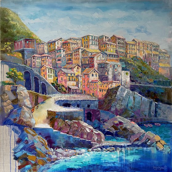 "Sea coast". Original oil painting. XXL size