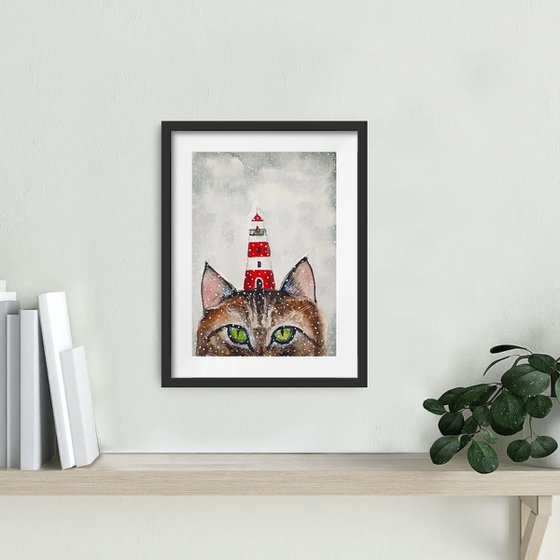 Cat with lighthouse