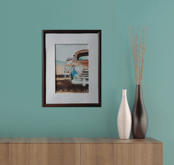 Rust and chrome on an old car