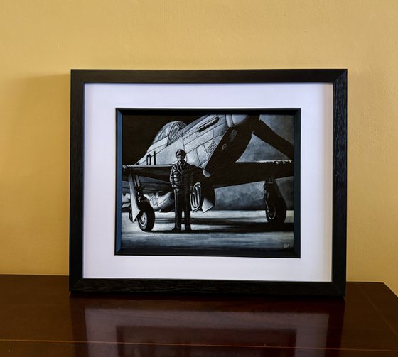 Monochrome Large P51 Mustang