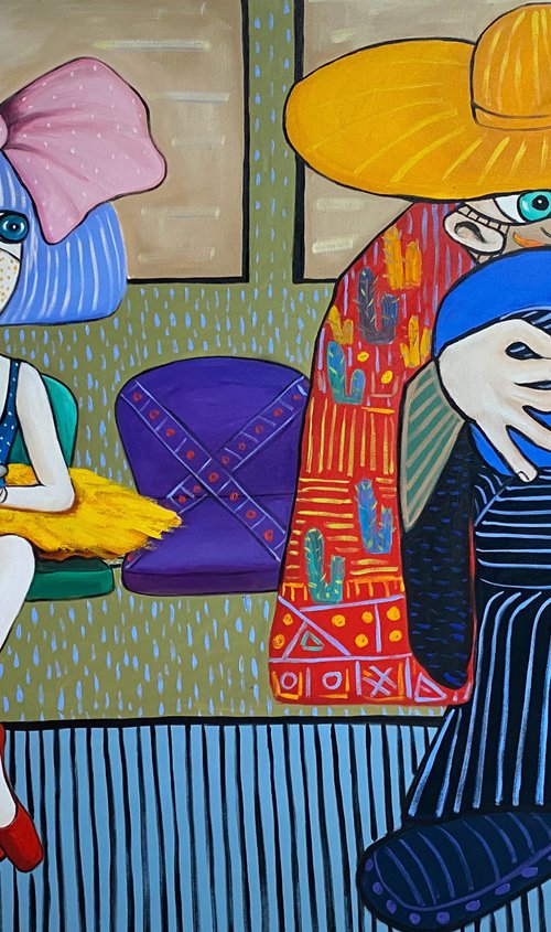 Ballerina and teddy social distancing by Ta Byrne