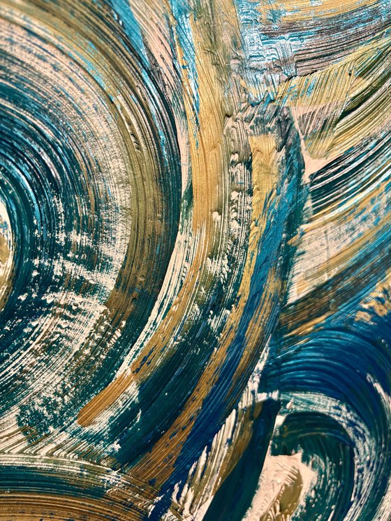 Golden waves 120x80x2 cm