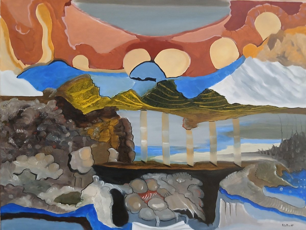 Surrealistic Oil Painting , Blister Chat By Randy Pratt, 24 X 18, Artwork For Sale On Artfinder