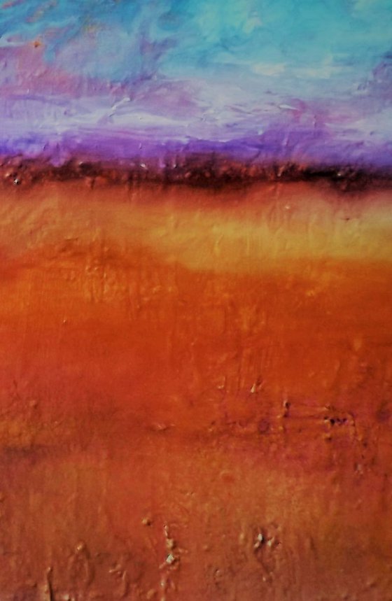 'Day's End' - Textured Impressionist Landscape