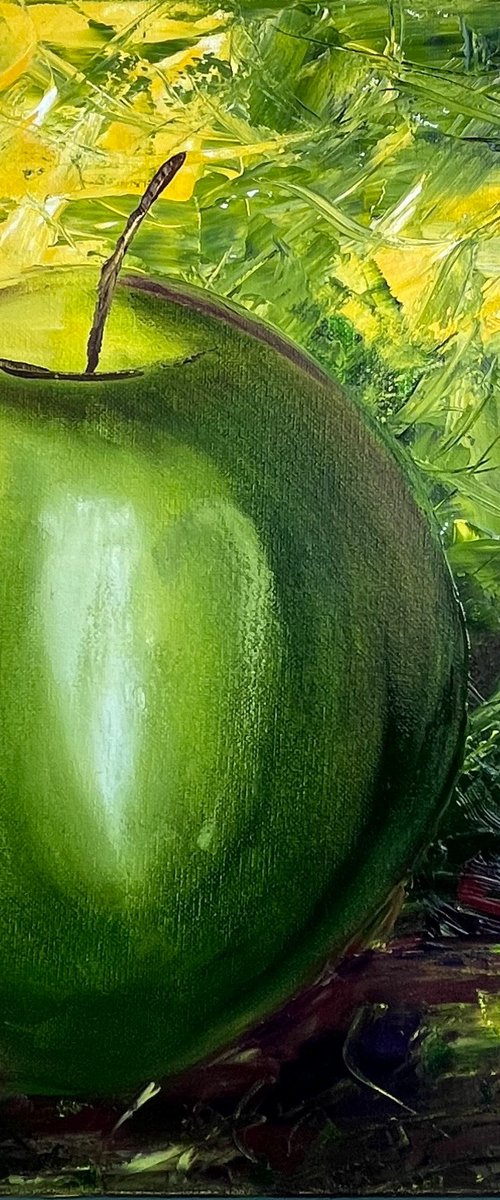 Apple Oil Painitng by Halyna Kirichenko