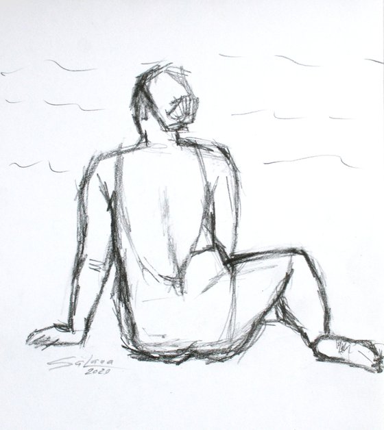 Sketches on Beach II /  ORIGINAL PAINTING