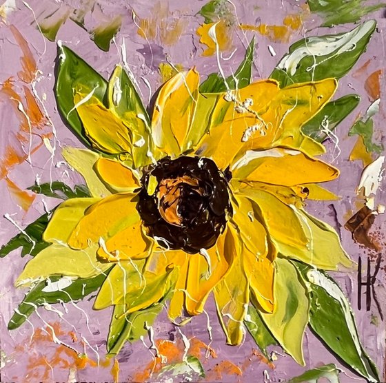 Sunflower oil impasto painting