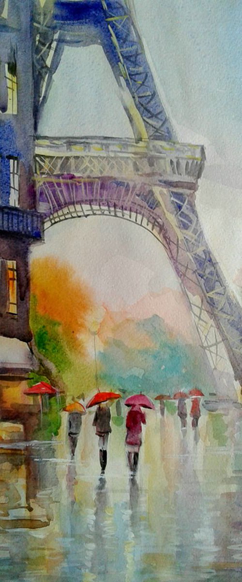 Rainy Paris. city sketches-1 by Vladimir Lutsevich