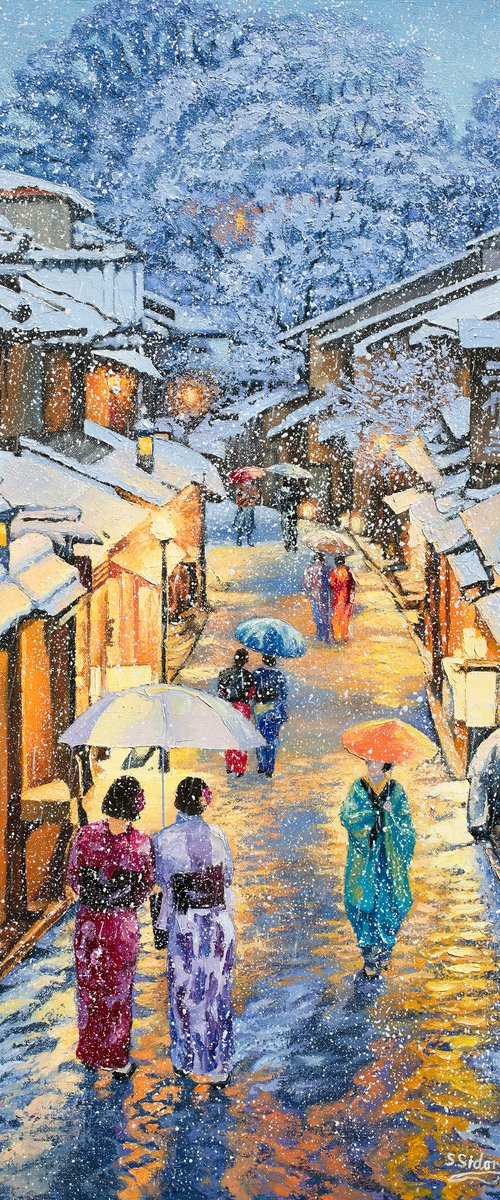 Winter Evening in Kyoto. Japan by Stanislav Sidorov