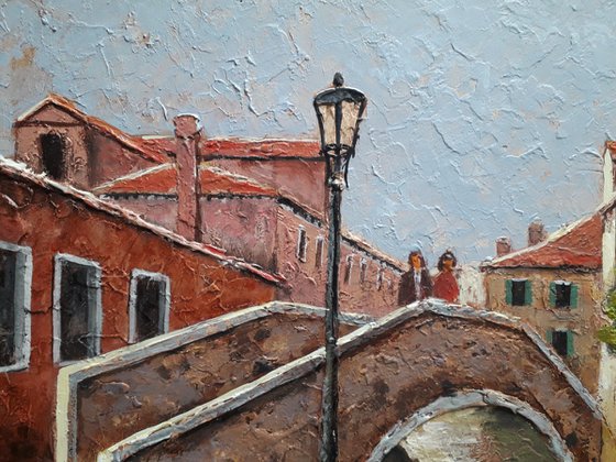 Texture painting. Bridges of Venice