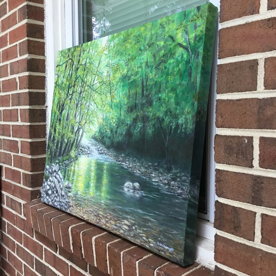 MOUNTAIN POOL by K. McDermott - oil 24X30 (SOLD)