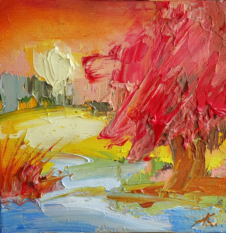 Red Tree Oil Painting By Anastasia Kozorez Artfinder