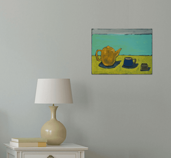 Eau de Nil on black canvas