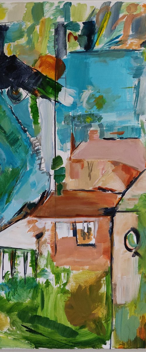 Womens  & Houses   painting by Sylvie Dodin