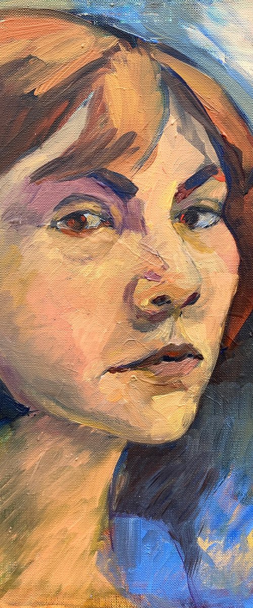 SELF-PORTRAIT 2 - woman portrait in impressionistic style by Irene Makarova