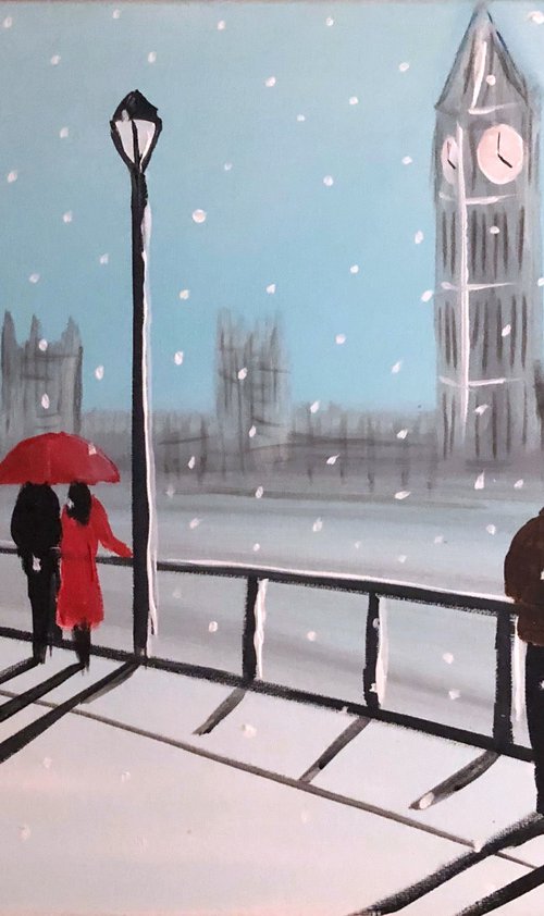 Snowing In London 9 by Aisha Haider