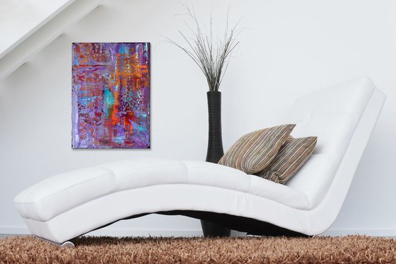 Day Of Space - Original Modern Abstract Art Painting on Canvas Ready To Hang