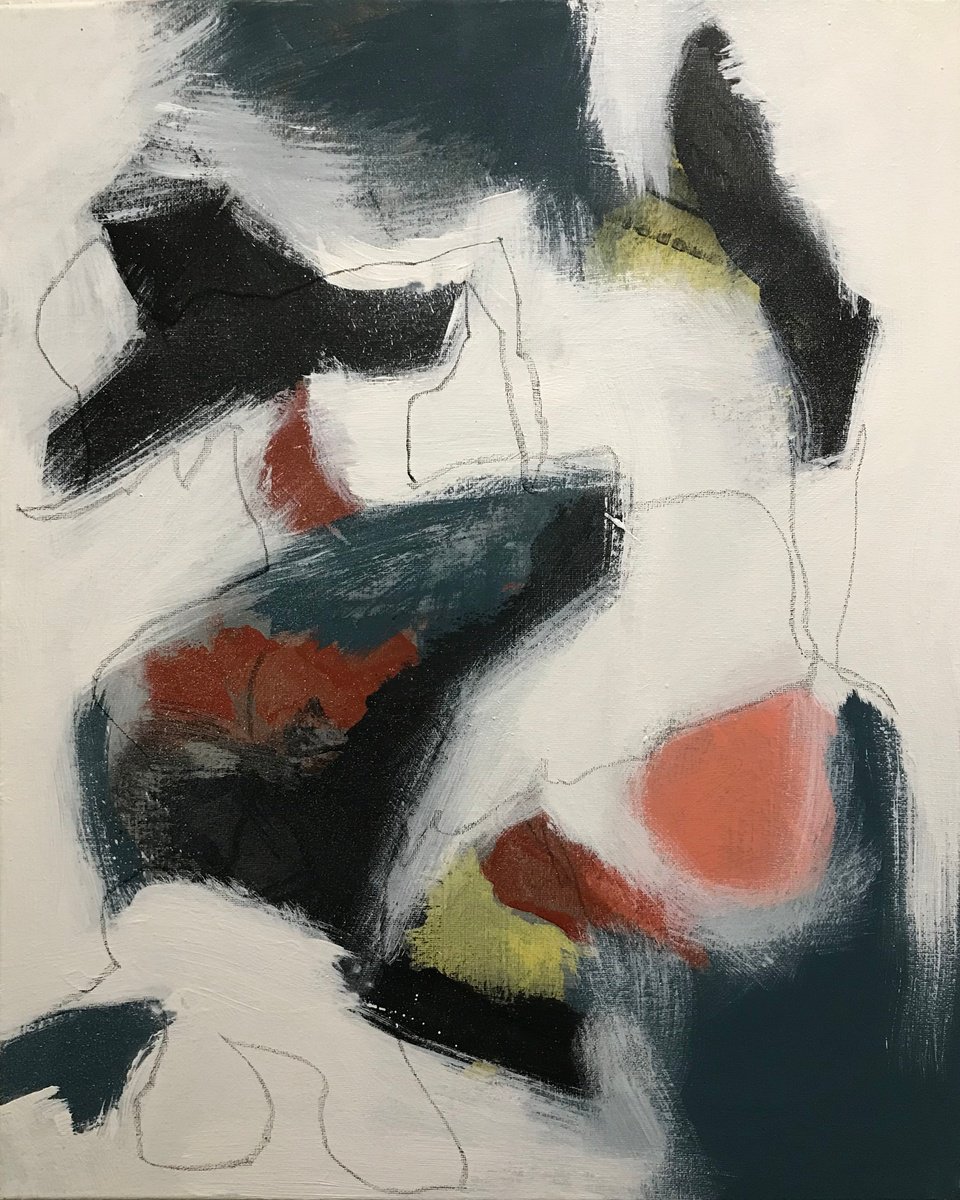 Organic Abstract Acrylic Painting By Kris Haas, 16 X 20", Trust Me, Original Artwork