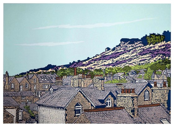 Ilkley rooftops to Cow & Calf